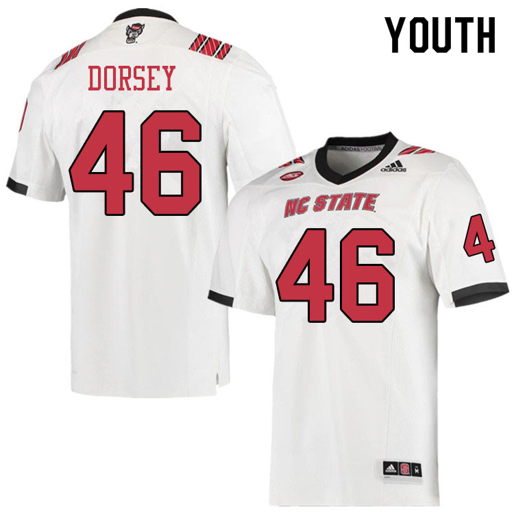 Youth #46 Levi Dorsey NC State Wolfpack College Football Jerseys Sale-White